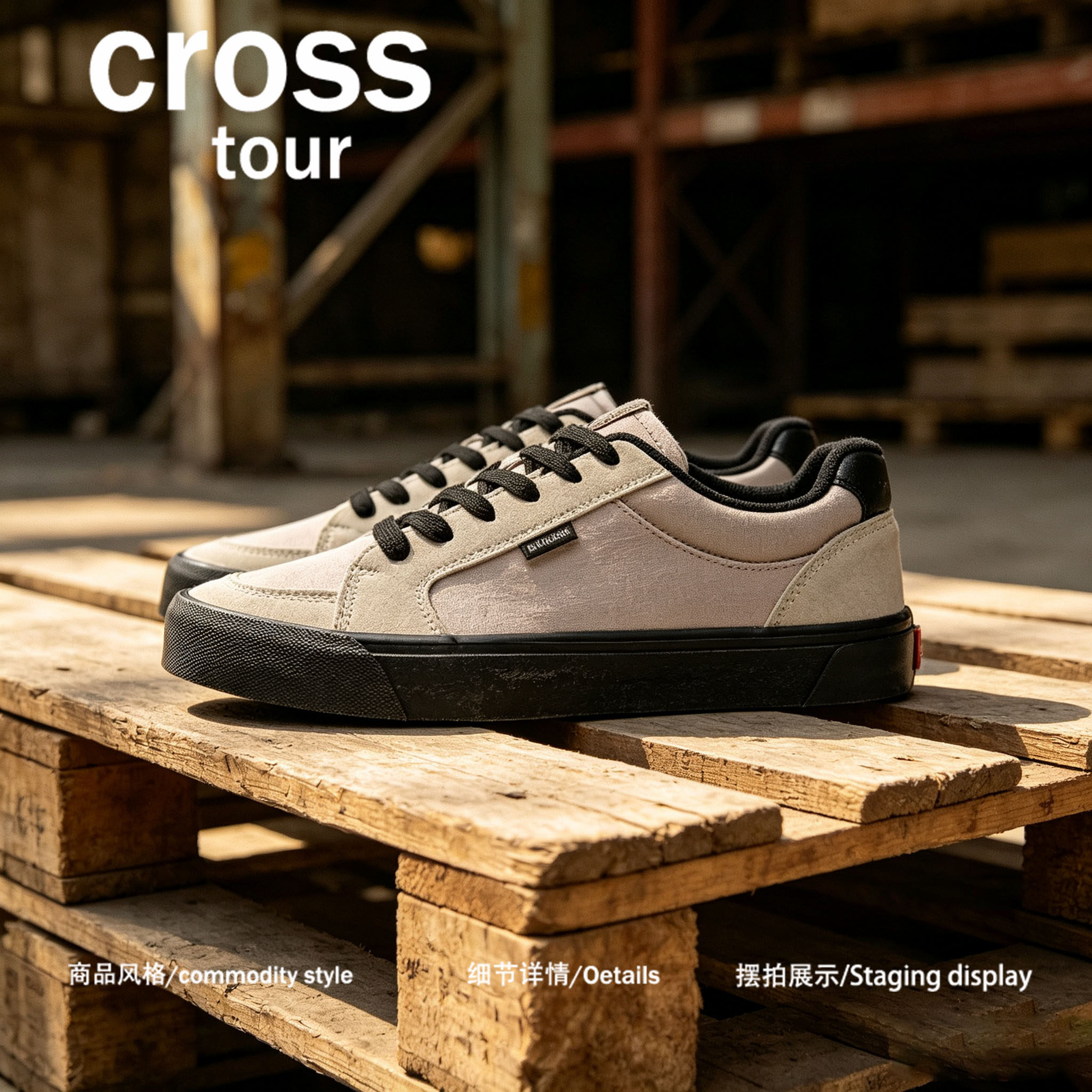 【简而不凡】Cross tour复古拼接橡胶耐磨休闲板鞋透气休闲板鞋