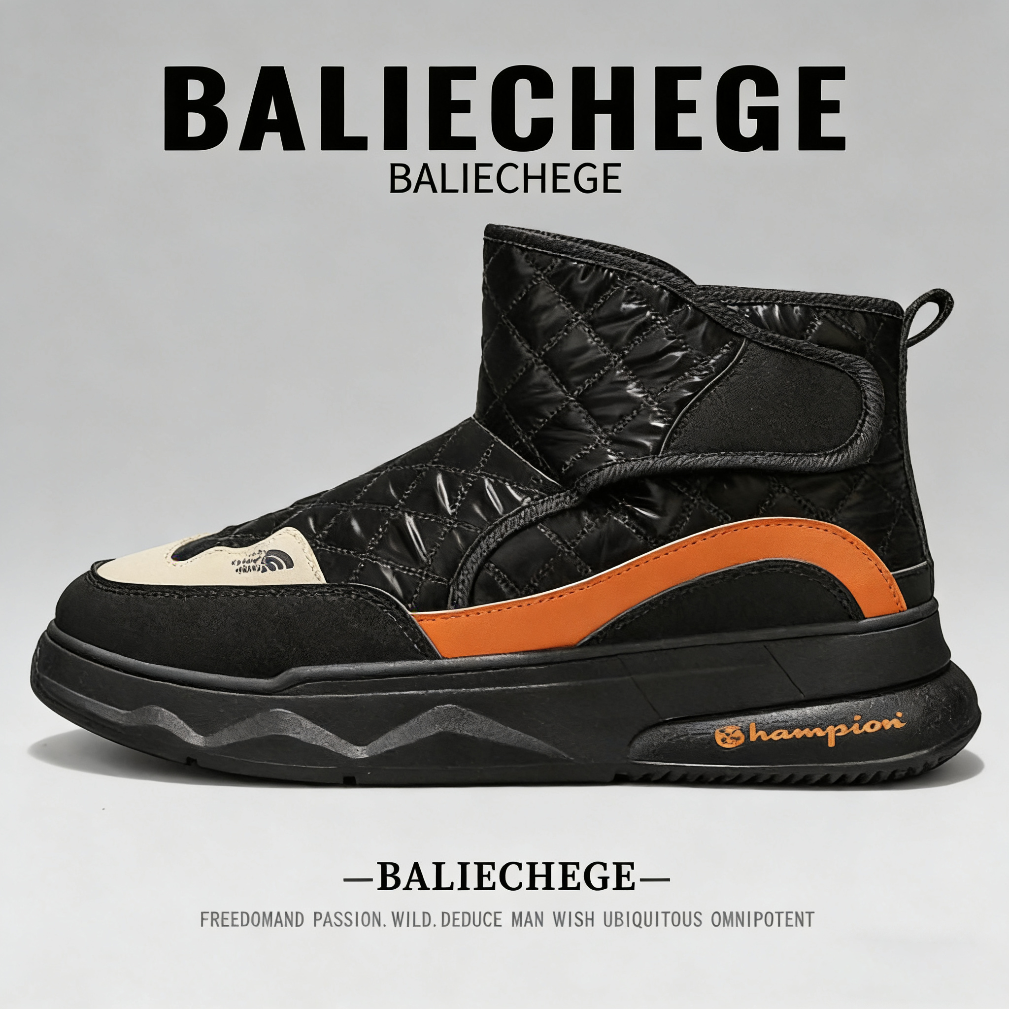 【法国BALIECHEGE专柜】男鞋短筒雪地靴2025新款冬季黑色户外鞋