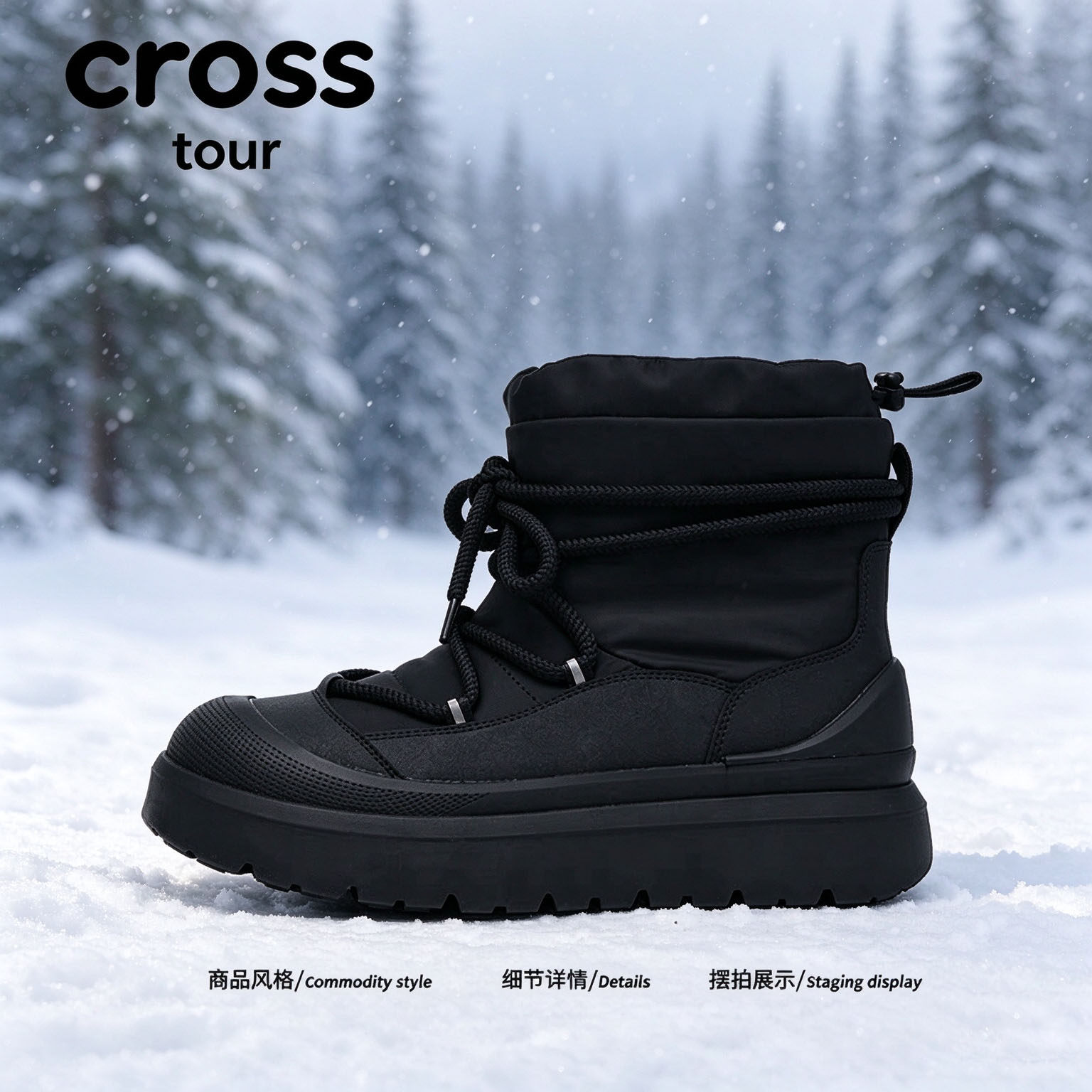 【松弛感拉满】Cross tour时尚简约休闲加厚厚底百搭潮流雪地靴