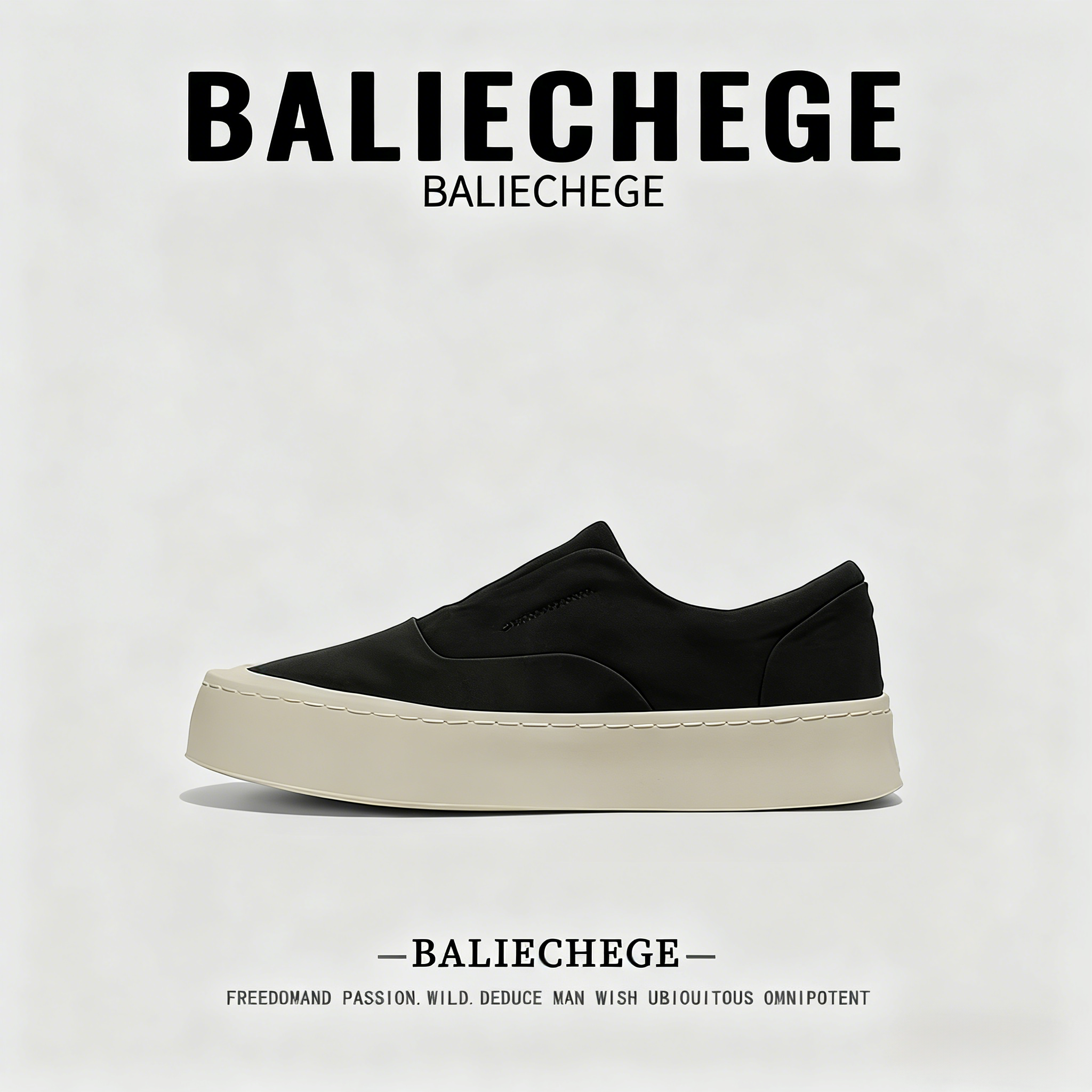 【法国BALIECHEGE专柜】2025新款男鞋时尚休闲百搭厚底运动鞋懒人