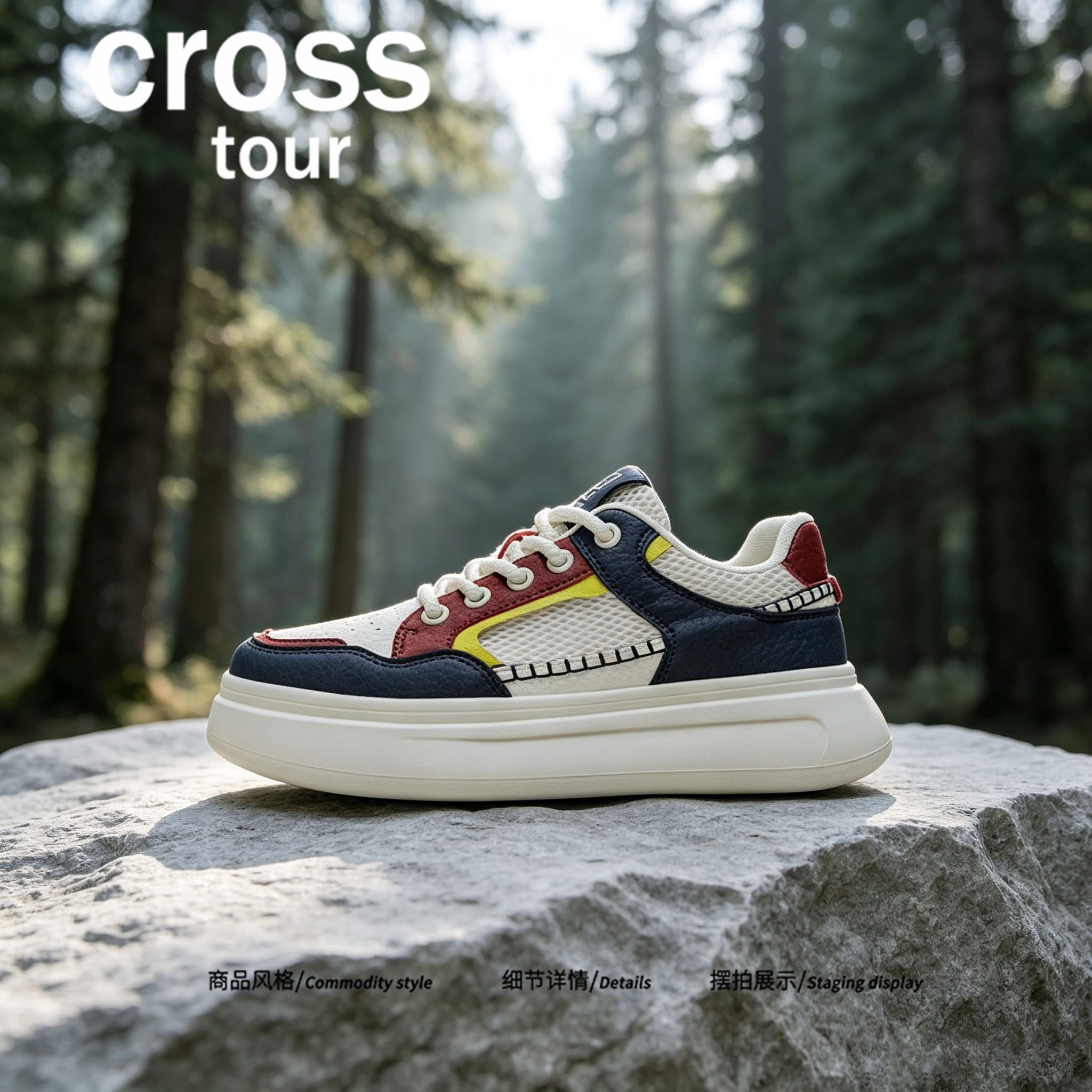 【简约隽雅】Cross tour复古厚底休闲板鞋皮革透气舒适低帮潮鞋