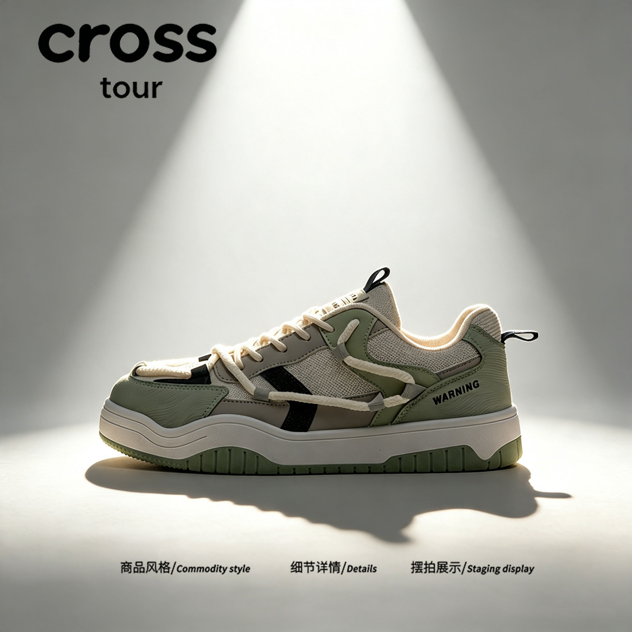【逐光而行】Cross tour2026新款休闲板鞋厚底潮流复古百搭滑板鞋