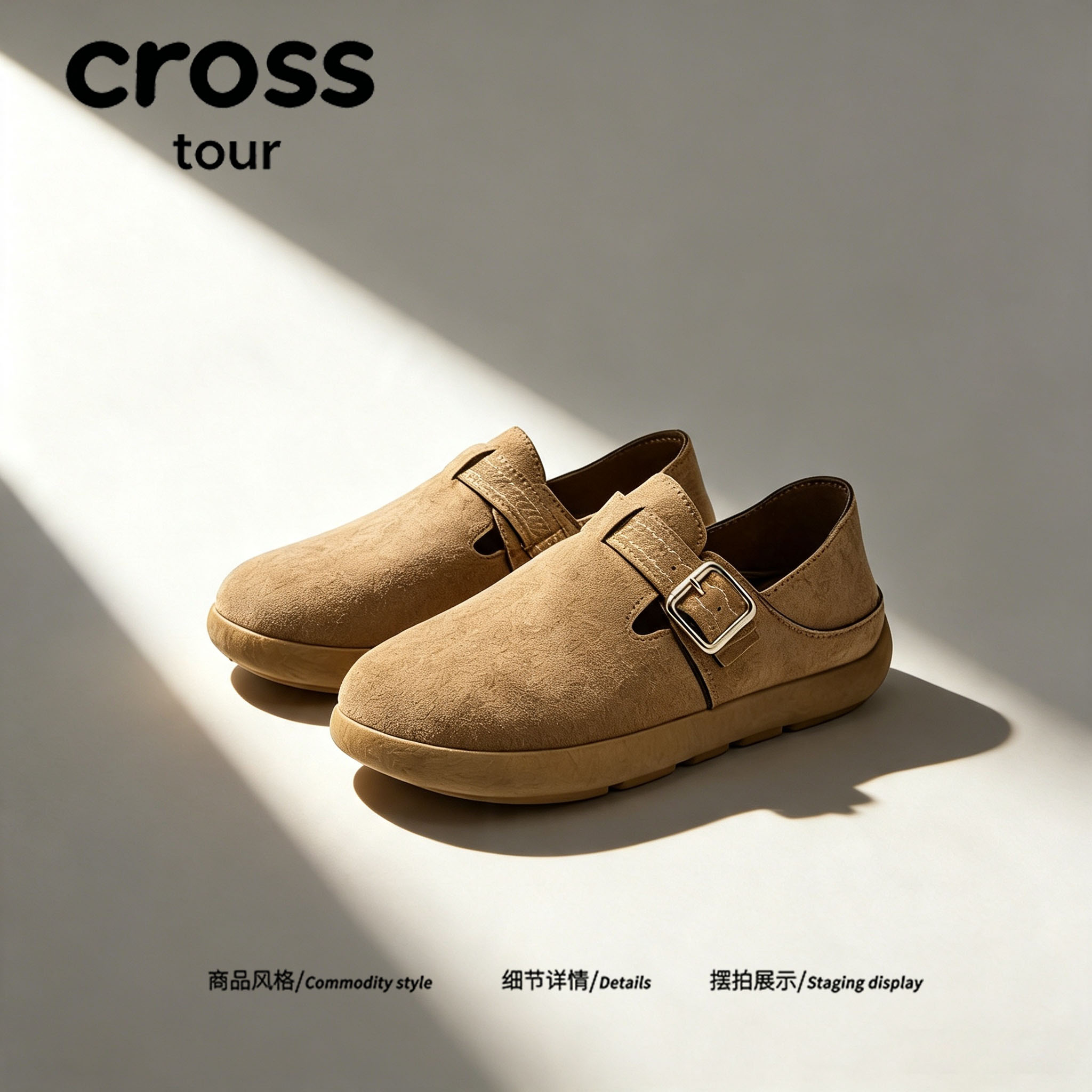 【很有态度】Cross tour新款复古包头软木底单鞋一脚蹬百搭勃肯鞋