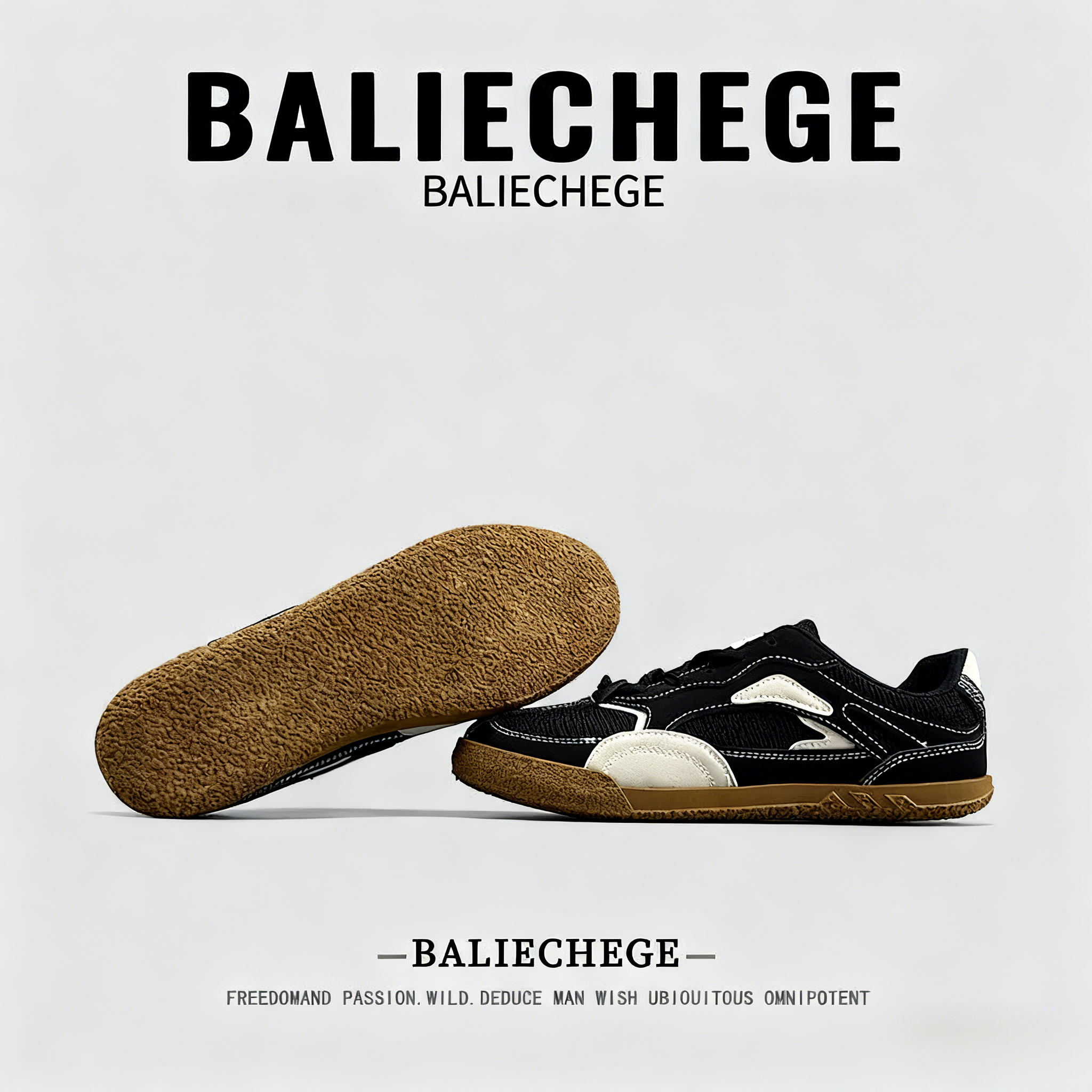 【法国BALIECHEGE专柜】秋季新款运动休闲板鞋男士网面透气耐磨款