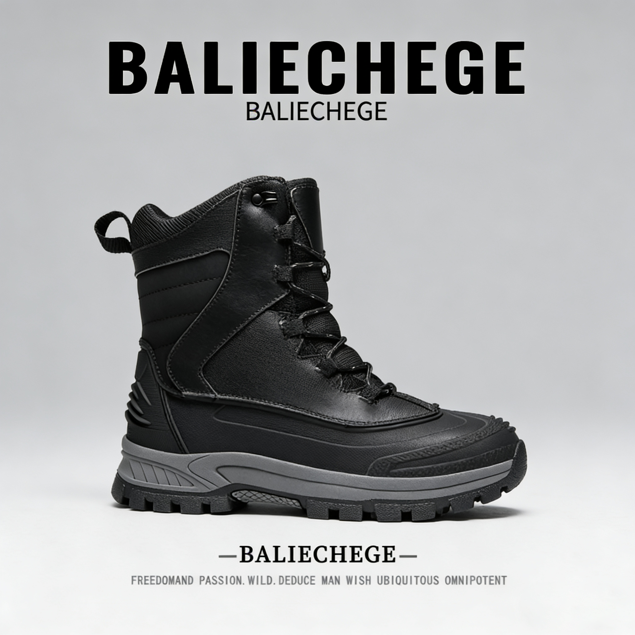 【法国BALIECHEGE专柜】棉内里2025年冬季短筒雪地靴男款防滑保暖