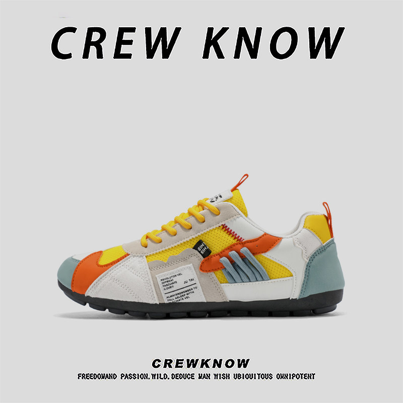 【法国CREW KNOW专柜】休闲板鞋拼色系带运动鞋潮流撞色透气男士,流行男鞋,休闲板鞋,淘宝优惠券,粉丝福利购,淘宝优惠卷