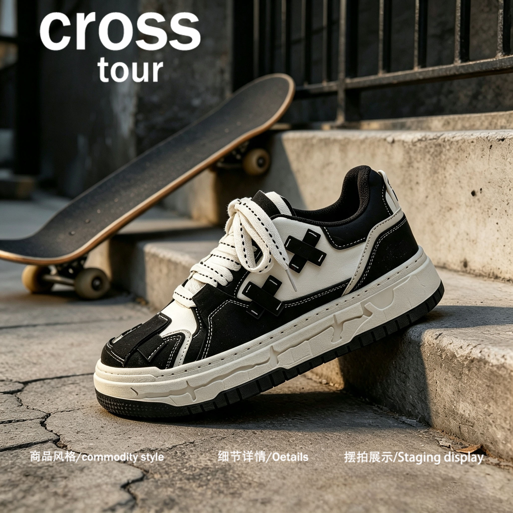【复古街头】Cross tour经典基础款板鞋透气耐磨休闲潮流百搭板鞋