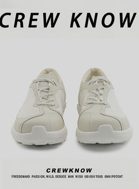 【法国CREW KNOW专柜】2025年秋季休闲板鞋白色纯色低帮鞋车缝线