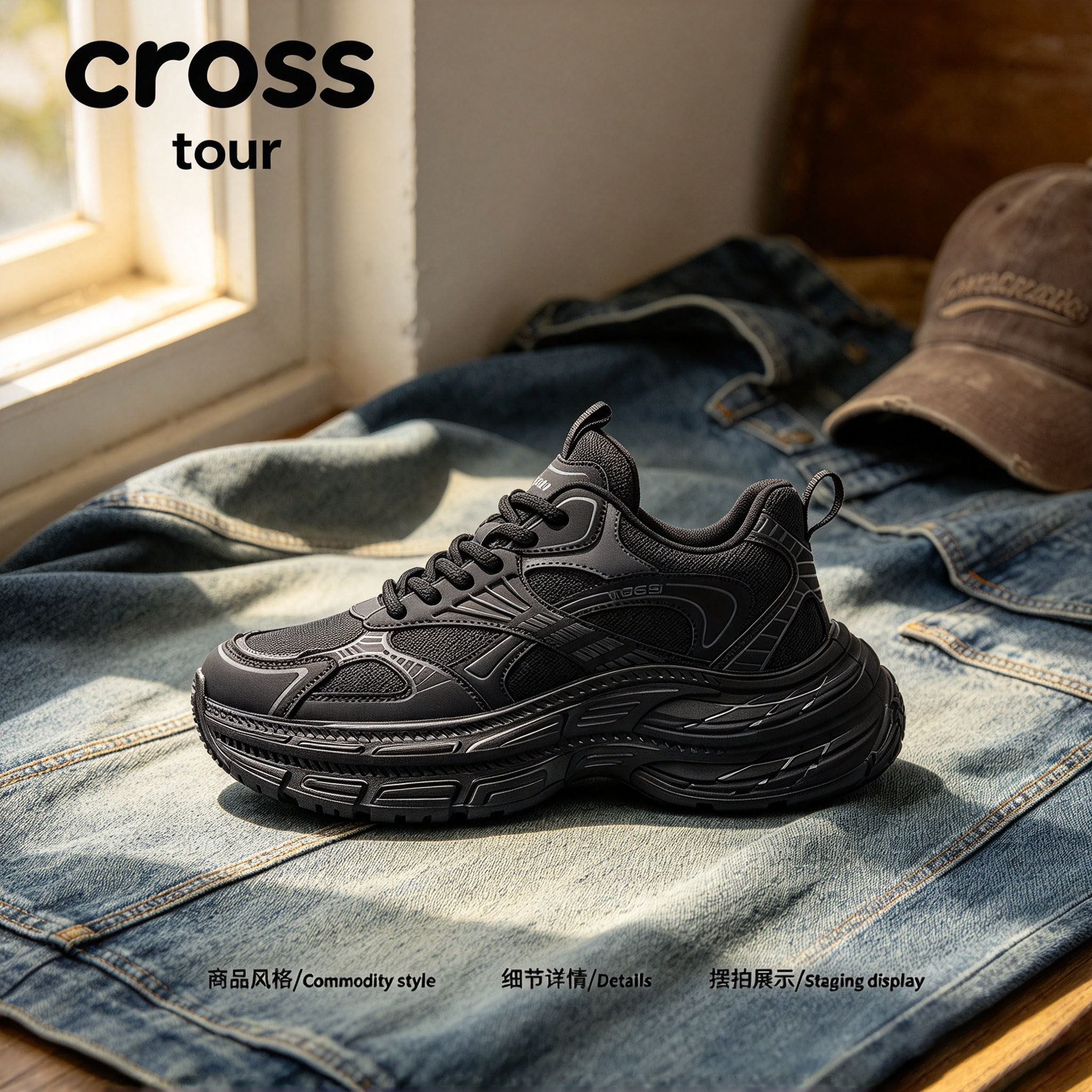 【休闲耐看】Cross tour复古街头厚底休闲鞋耐磨舒适时尚百搭单鞋