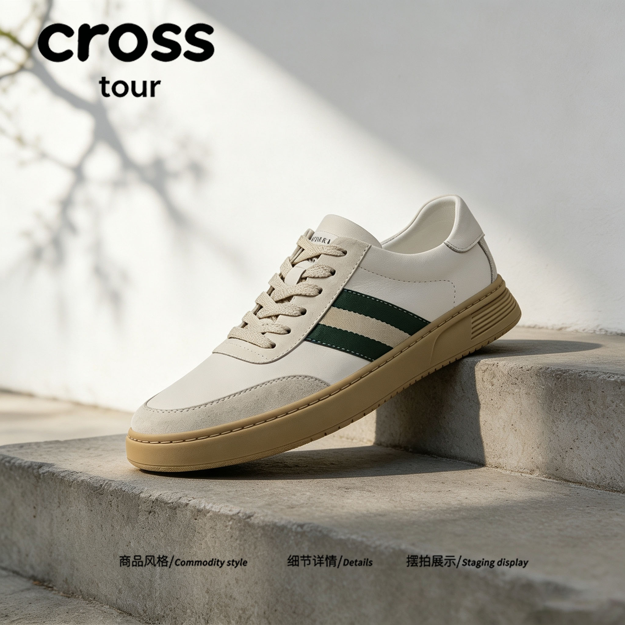 【随性慵懒】Cross tour极简德训鞋拼色软底通勤时尚复古训练板鞋
