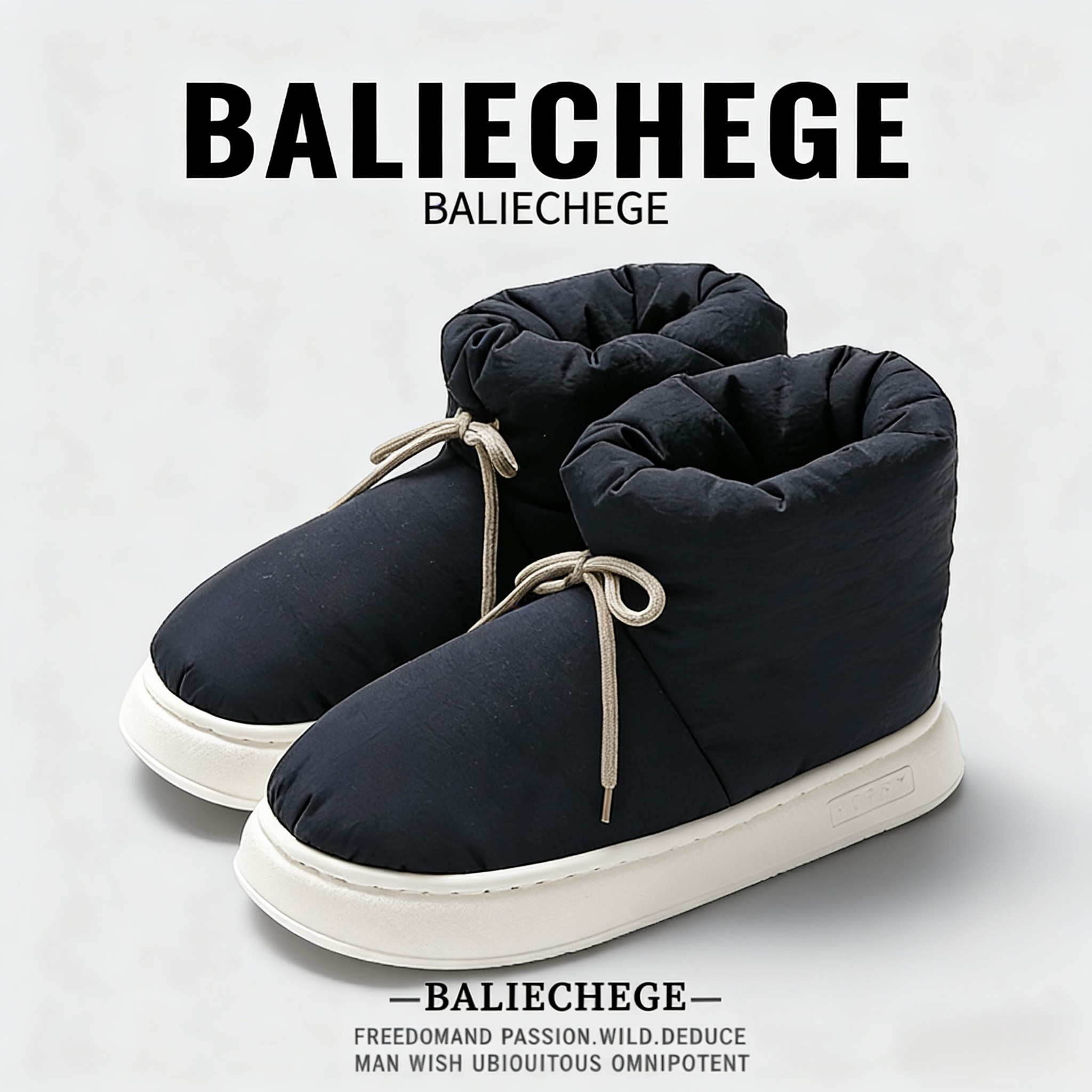 【法国BALIECHEGE专柜】中跟短筒防滑雪地靴合成革冬季保暖圆头