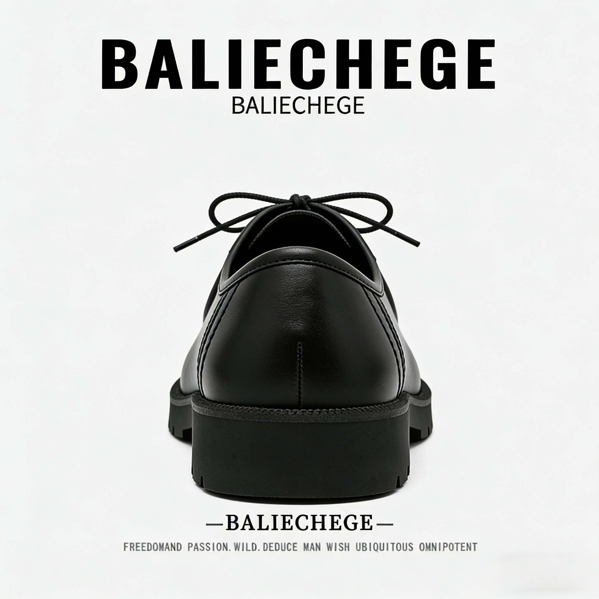 【法国BALIECHEGE专柜】男单鞋黑色2025年秋季休闲皮鞋纯色舒适鞋