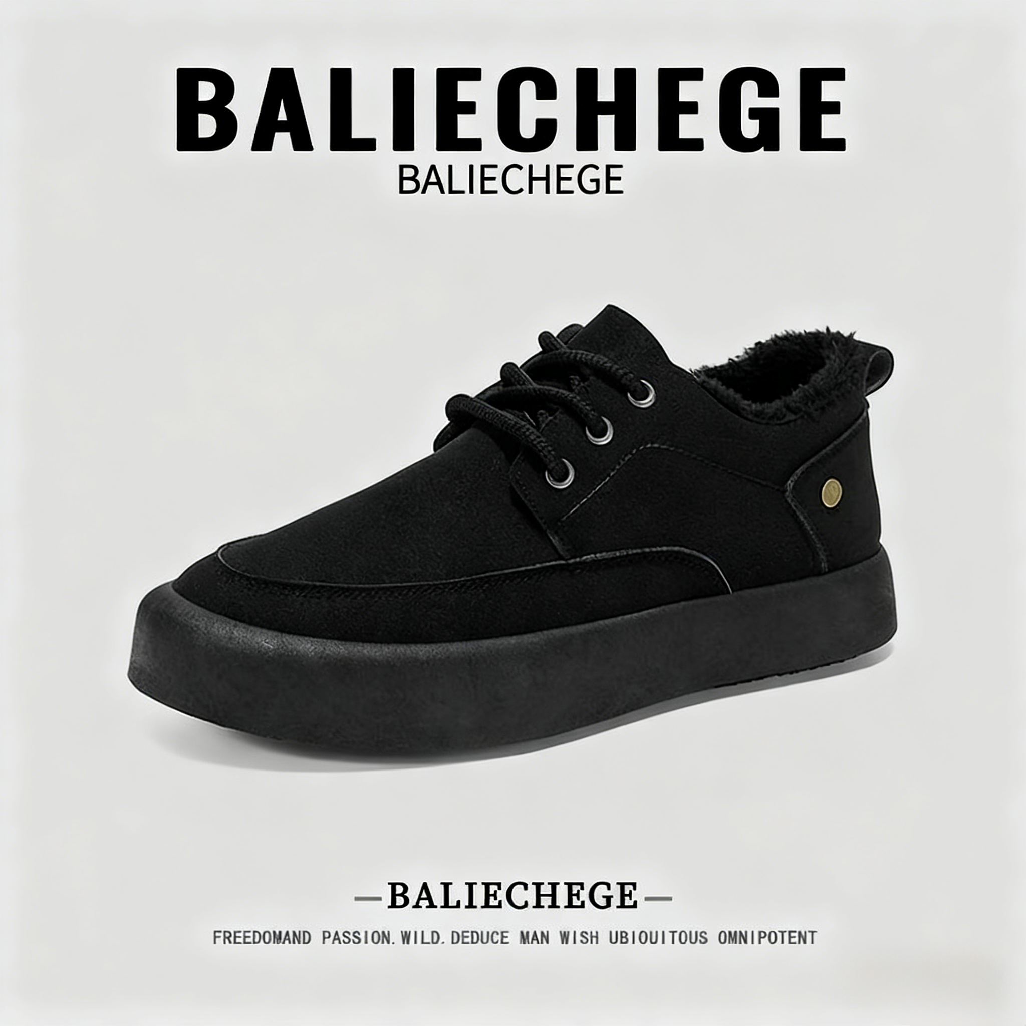 【法国BALIECHEGE专柜】2025新款雪地靴男东北加厚皮毛一体短靴冬