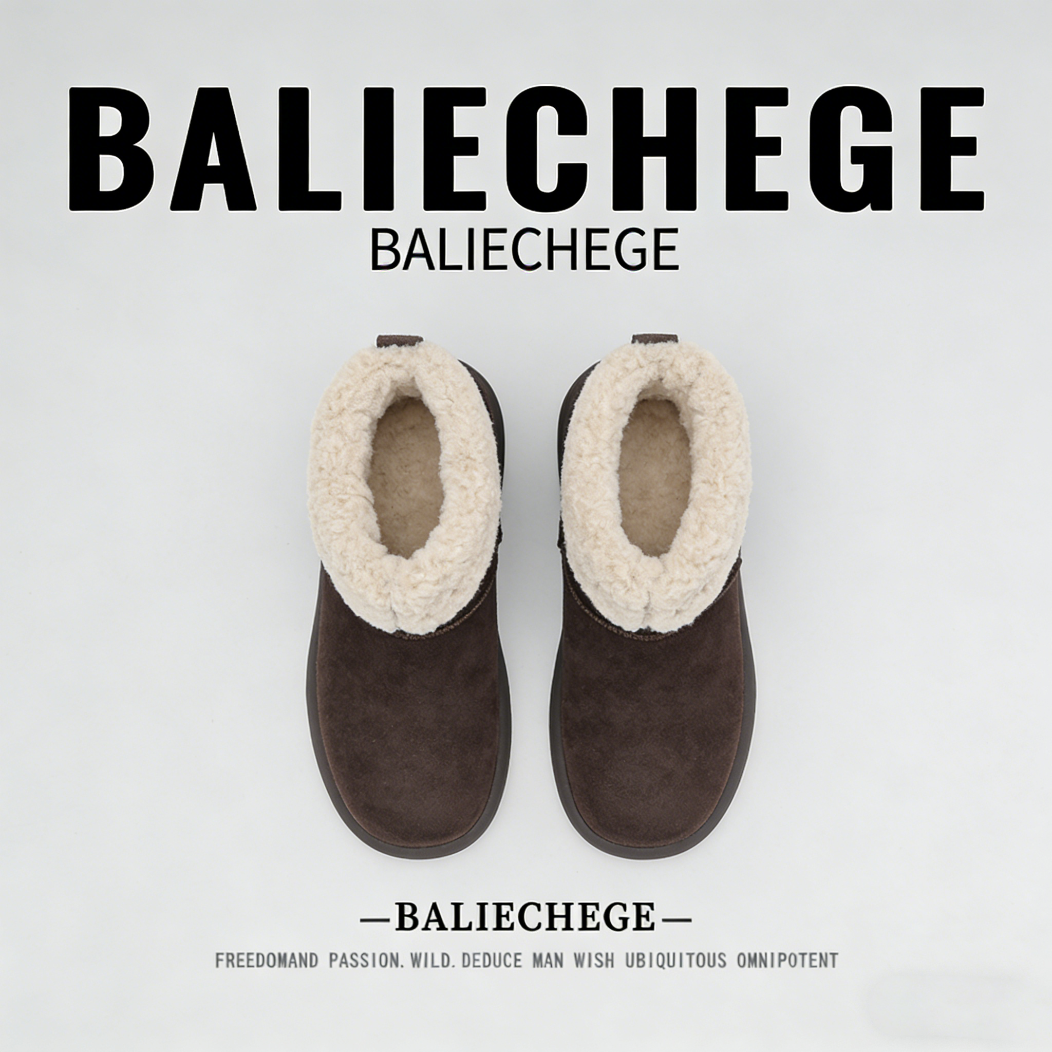 【法国BALIECHEGE专柜】男鞋面包鞋高帮保暖鞋雪地靴2025新款短靴