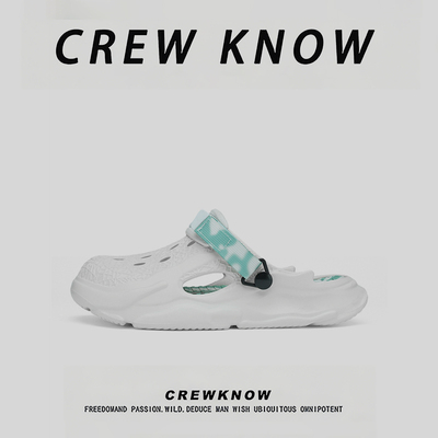 CREW KNOW时尚男鞋~包头洞洞鞋运动休闲户外轻便四季通用一脚蹬