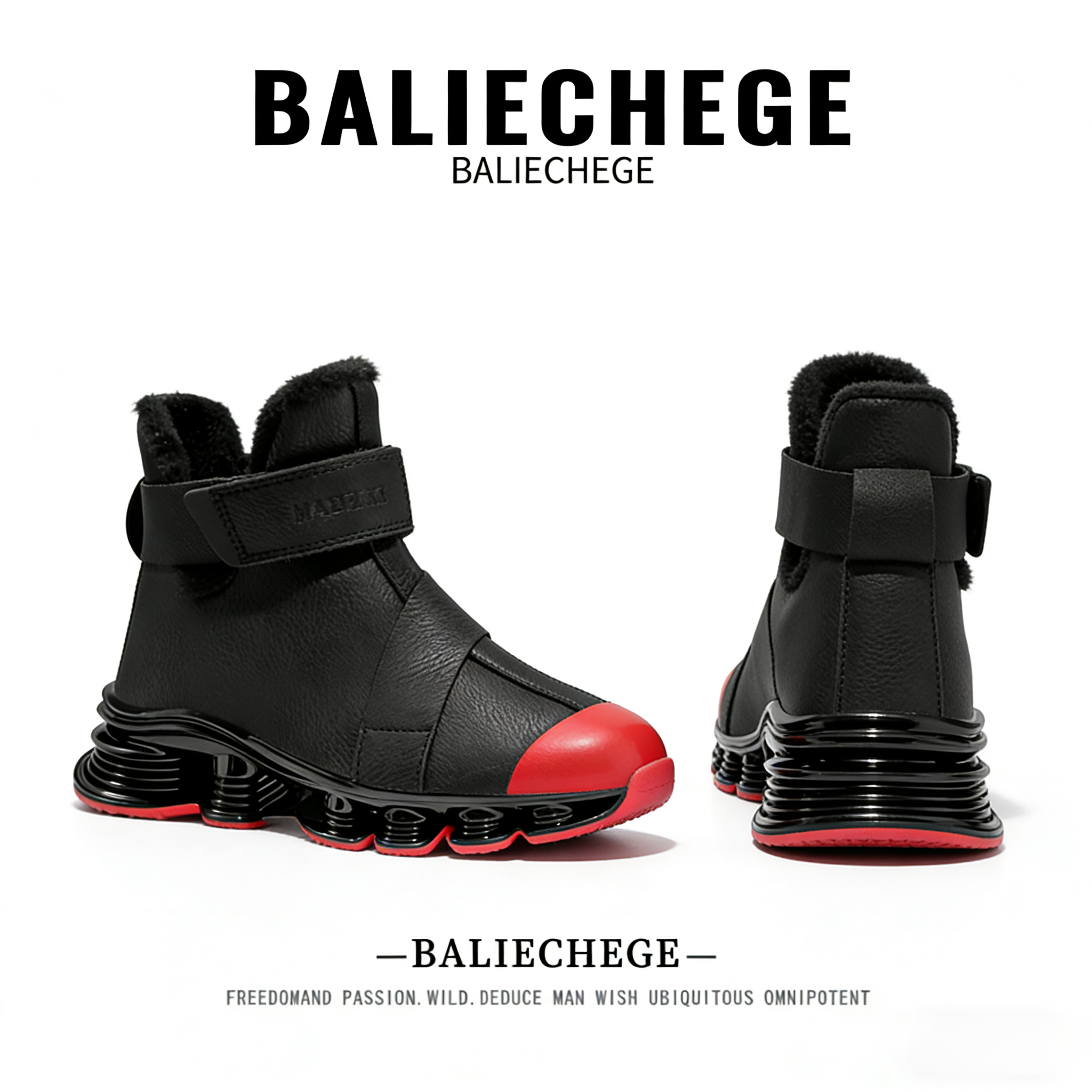 【法国BALIECHEGE专柜】冬季棉内里短筒防滑雪地靴2025新款魔术贴