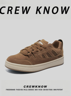 【法国CREW KNOW专柜】休闲板鞋2026年春季纯色黑色低帮鞋高端