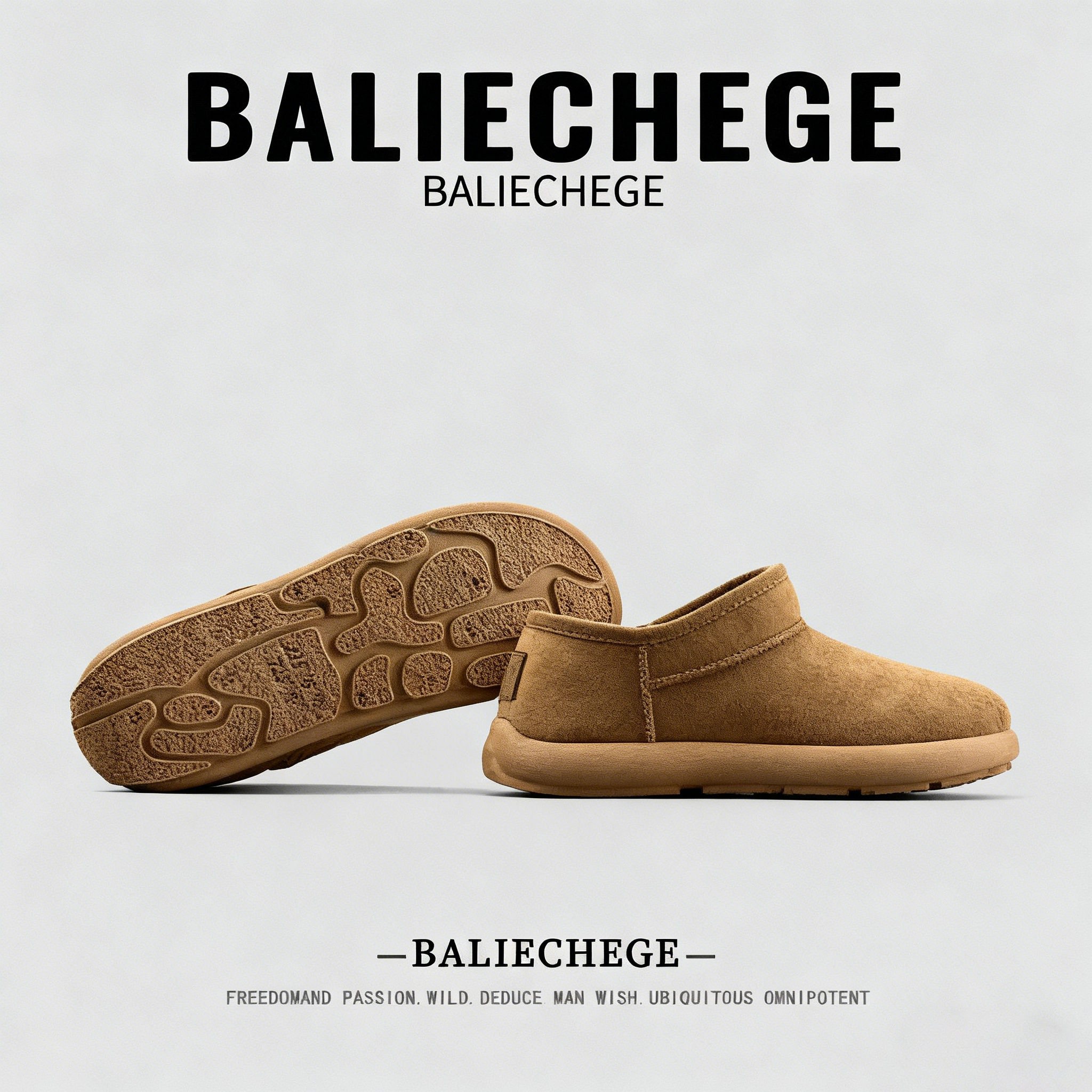 【法国BALIECHEGE专柜】冬季雪地靴情侣款厚底加绒保暖男鞋休闲棉