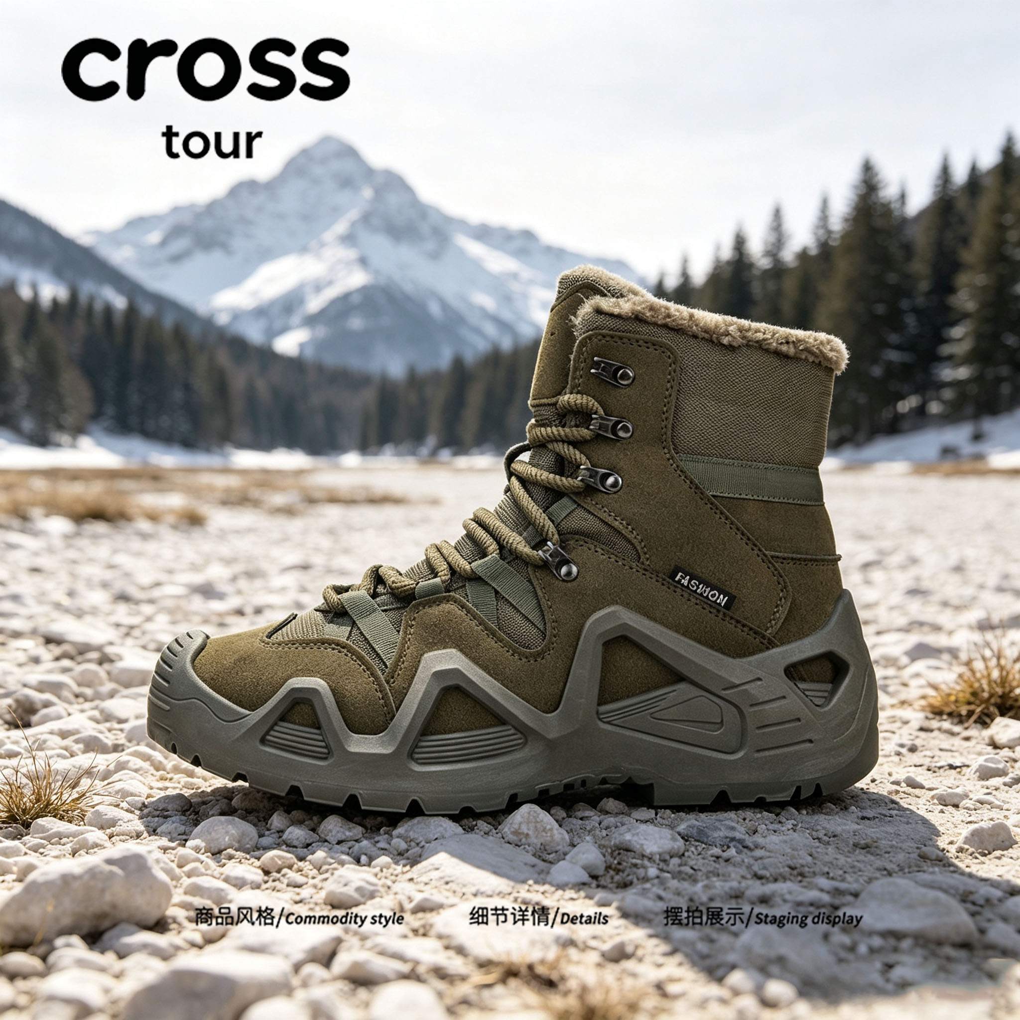 【粗底稳当】Cross tour户外滑雪雪地靴抗寒冬季防滑耐磨长棉靴