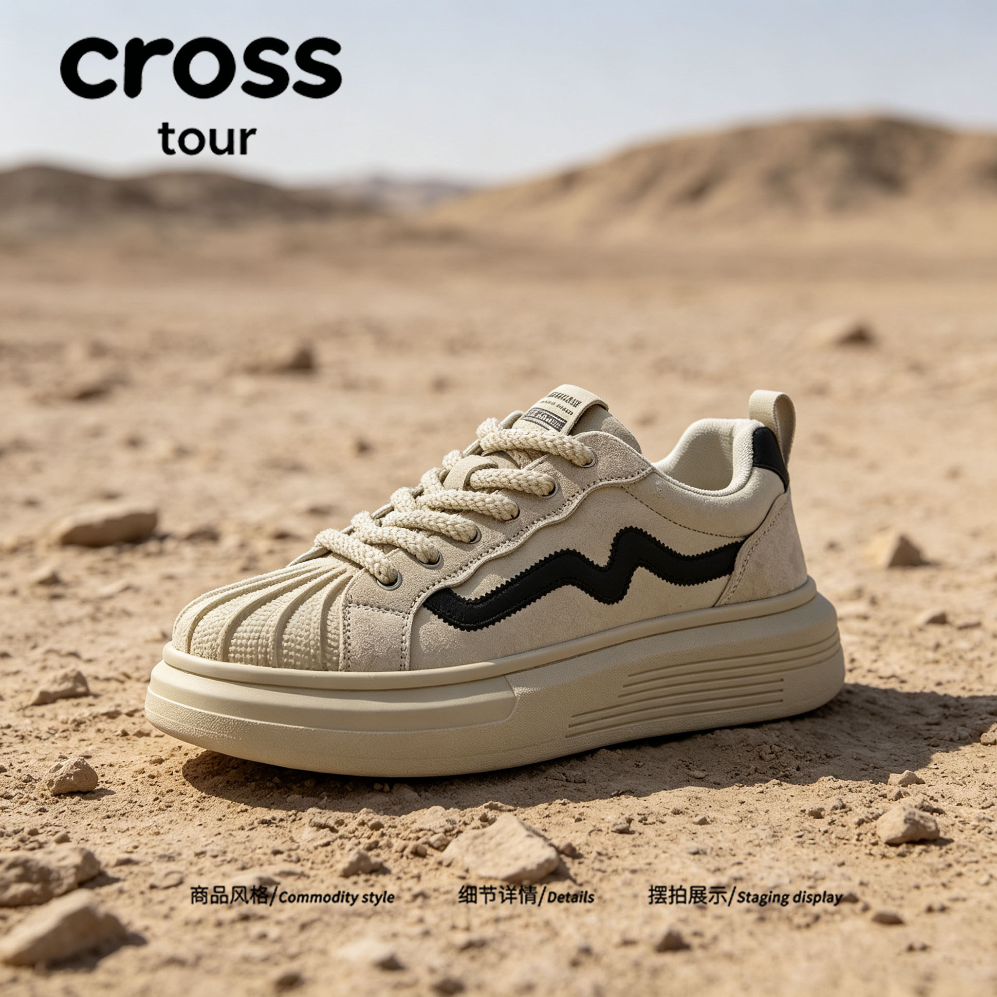 【温润随性】Cross tour复古厚底贝壳头板鞋透气轻便舒适休闲板鞋
