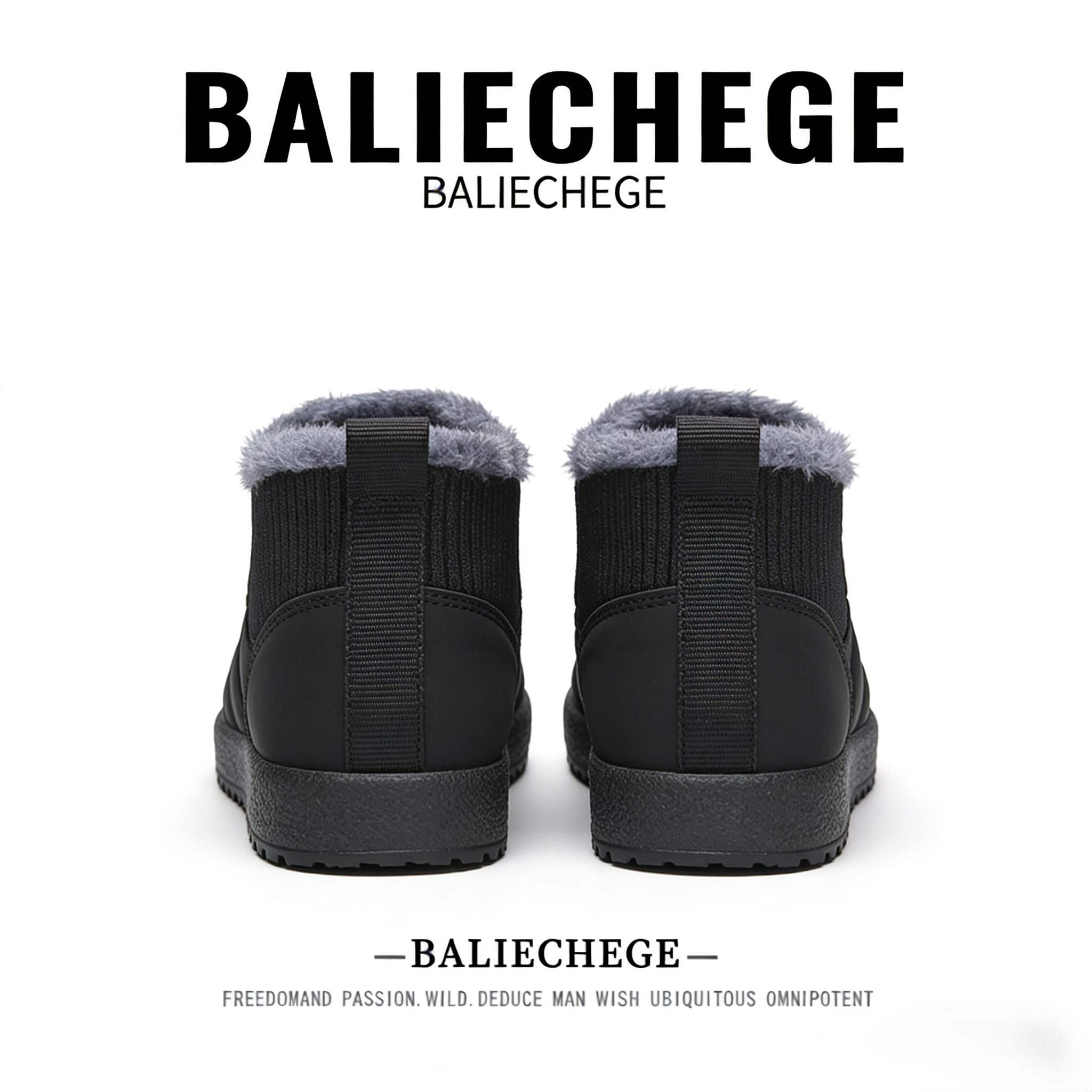 【法国BALIECHEGE专柜】棉靴户外鞋中帮加厚雪地靴短靴青年男款