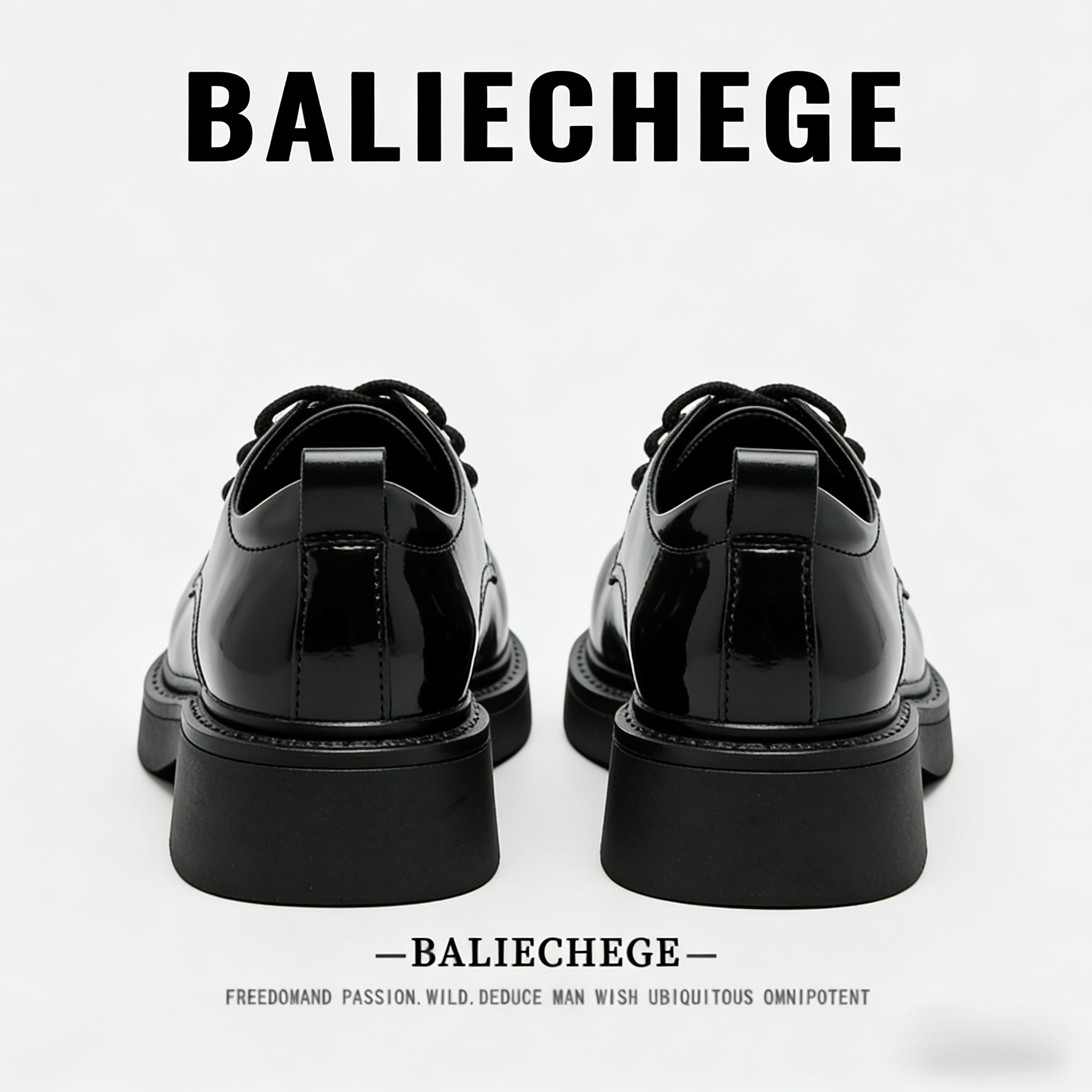【法国BALIECHEGE专柜】英伦风鞋2025年秋季防滑休闲皮鞋黑色低帮