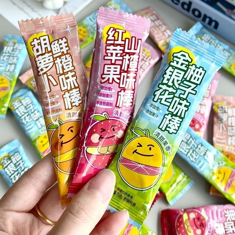 金银花柚子棒棒糖红苹果山楂水果味硬糖儿童解馋零食糖果