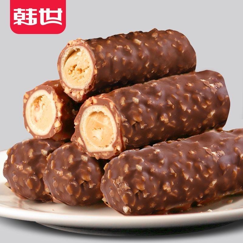 【5层夹心-巧克力果仁棒】韩世花生代可可脂巧克力180g休闲零食