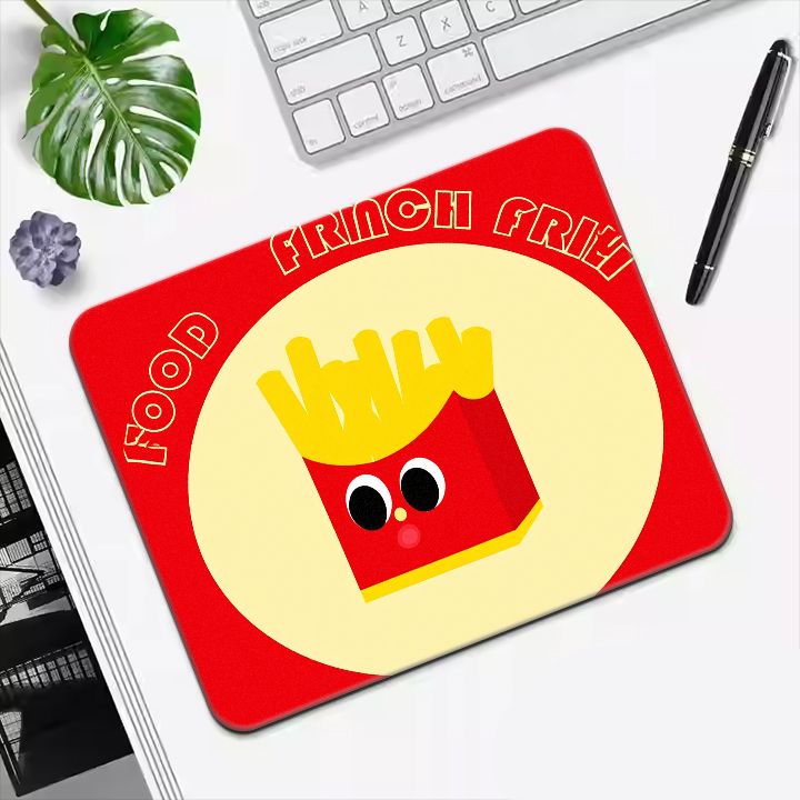 美食伙伴主题鼠标垫男女学生办公通用防滑耐磨电脑桌软垫鼠标垫