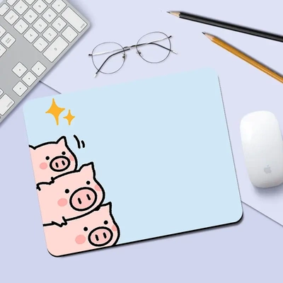 卡通小猪鼠标垫办公桌面垫动漫可爱桌垫宿舍电脑键盘垫护腕防滑垫