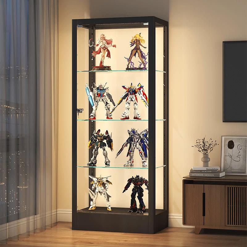 优选模型展示柜透明玻璃展示柜模型展示架钢制收纳柜子家用防尘收