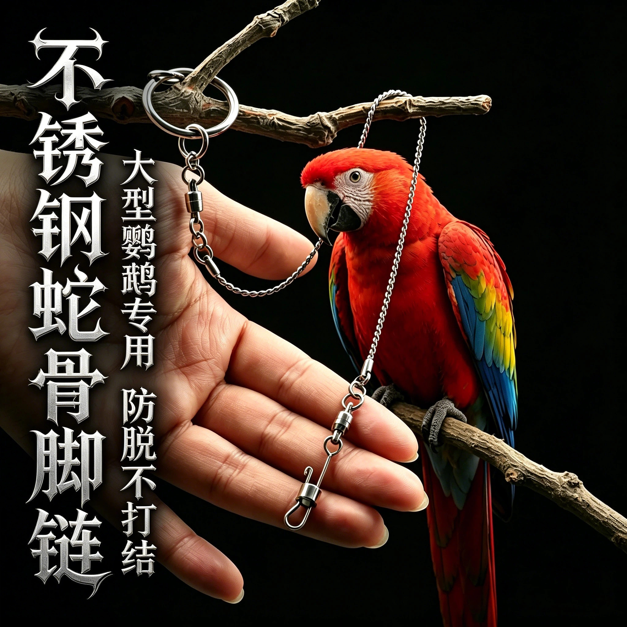 防丢鹦鹉站架链放飞绳中大型鹦鹉