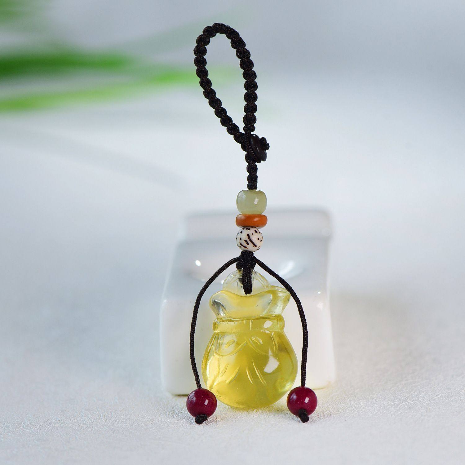 天然黄水晶钱袋钥匙扣葫芦吊坠手机挂钥匙挂 中国风复古饰品,饰品/流行首饰/时尚饰品新,颈饰,淘宝优惠券,粉丝福利购,淘宝优惠卷