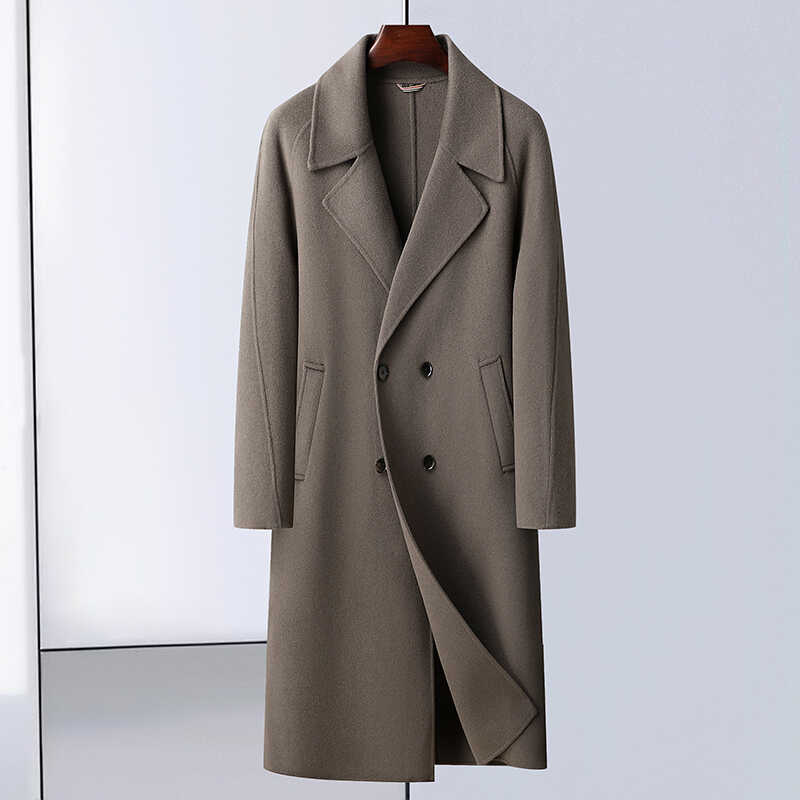 2024秋冬季中长款双面呢羊毛大衣