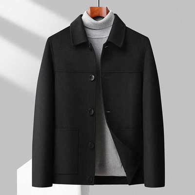 翻领时尚短款韩版羊毛大衣秋冬季