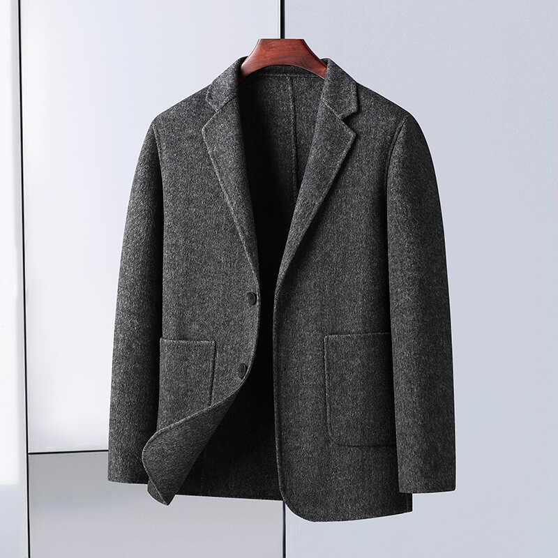 男士秋冬季修身新款休闲毛呢大衣