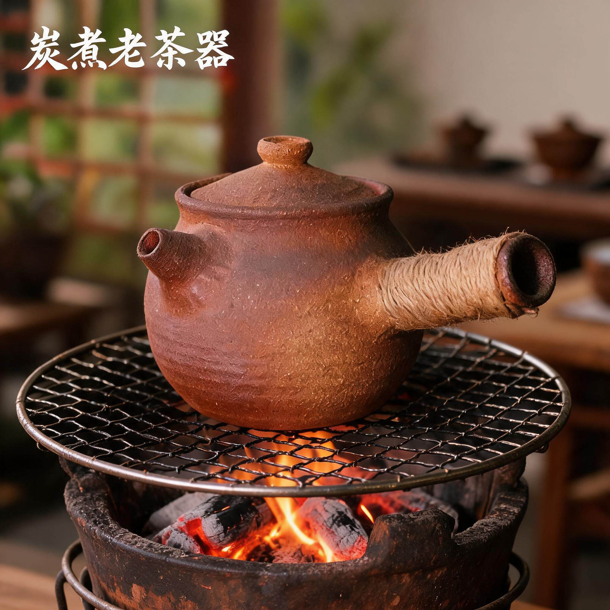 手工云南粗陶侧把茶壶套装