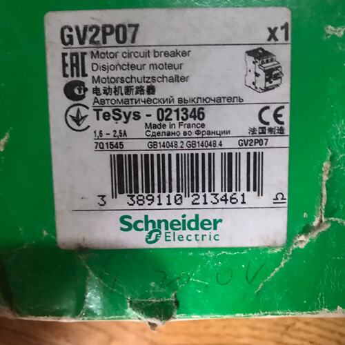 议价热磁式电动机断路器GV2P07，未使用过的，但是有一可维修