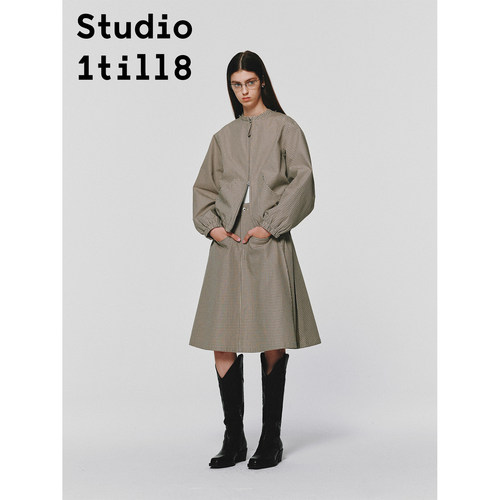 Studio1till8可拆卸格纹夹克半裙