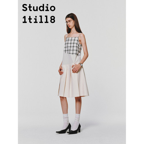 Studio1till8拼接吊带裙