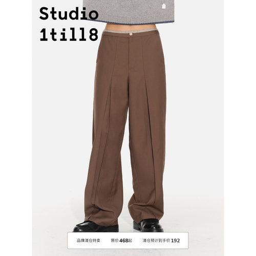 Studio1till8工字褶拼布西裤