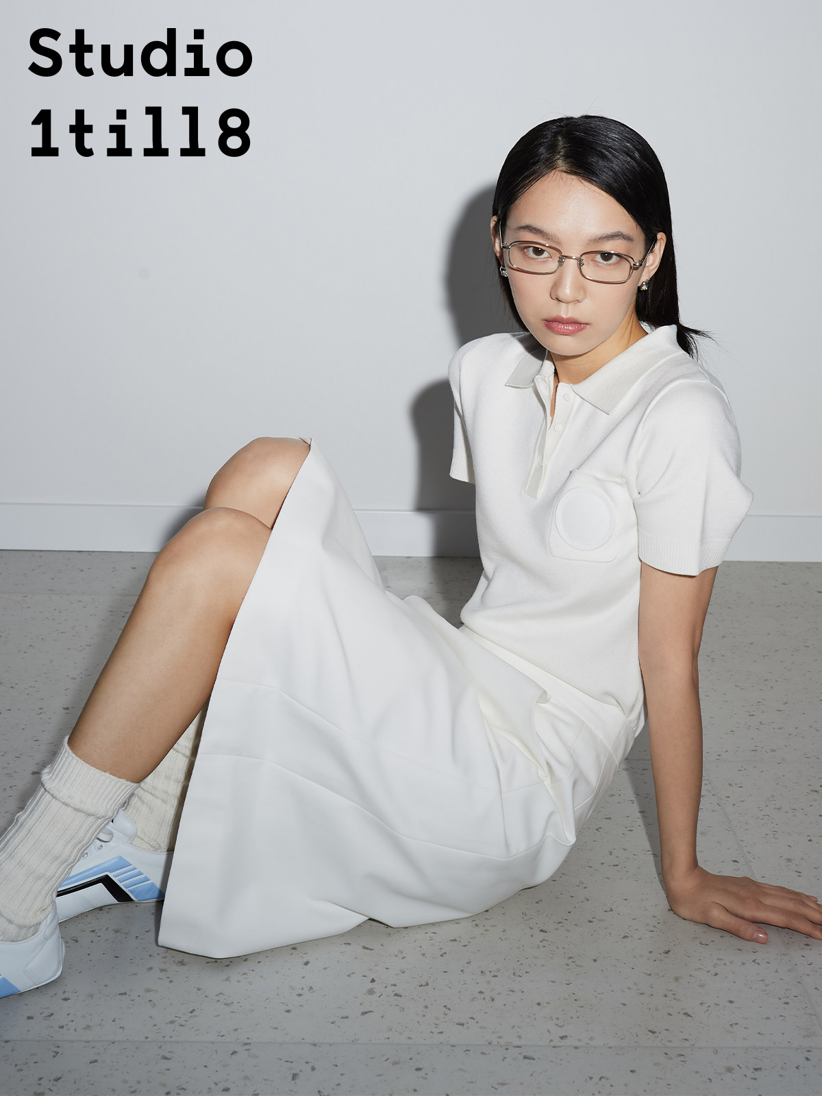 STUDIO1TILL8|LYOCELL FIBER ELEGANT SPORTS TENNIS GIRL BUTTON KNIT T-SHIRT POLO SHIRT