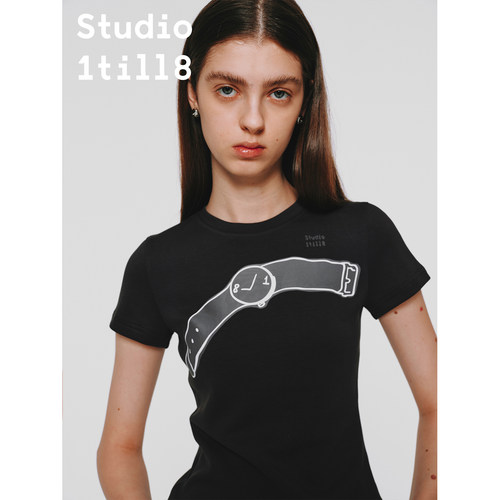 Studio1till8手表印花T恤