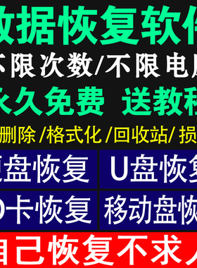 电脑数据恢复软件激活U盘移动硬盘sd卡误删提示格式化注册码损坏