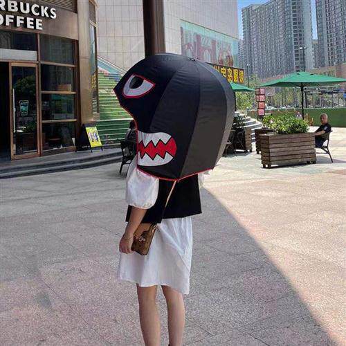 关晓彤范丞丞明星同款儿童头盔伞网红创意可爱卡通防晒遮阳伞