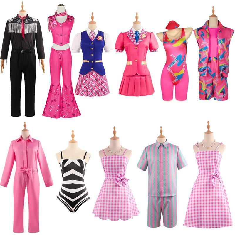 2023真人电影芭比cos服德兰西Barbie连衣裙紧身裤cosplay服装全套