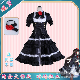 约会大作战cos 时崎狂三cos服5年前灵装 服装套装洛丽塔哥特风