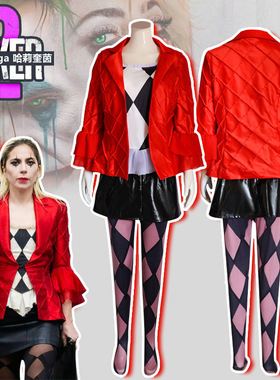 电影小丑2双重妄想 cosplay小丑女 哈莉奎茵红色套装cos服