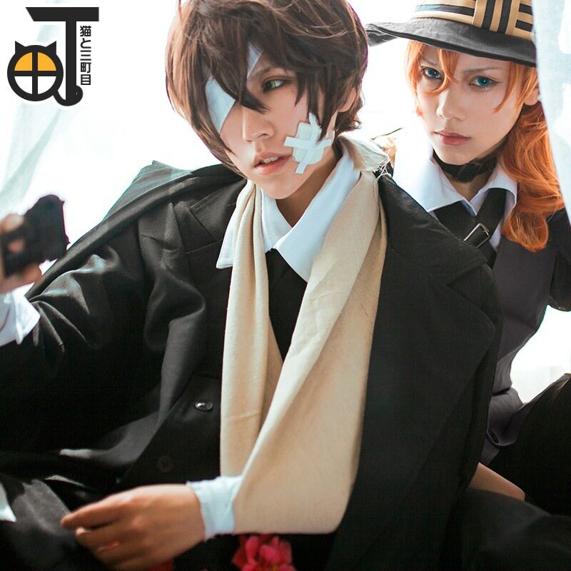 现货文豪野犬cos服太宰治中原中也黑时代cosplay服装男