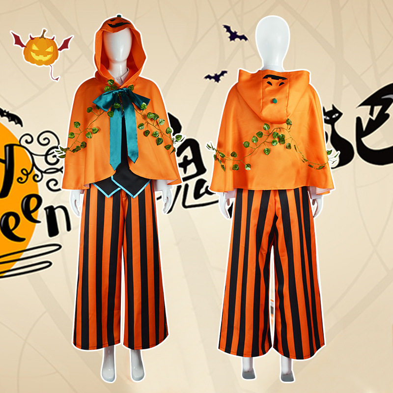 2023万圣节跨境新款cos南瓜马车披风cosplay舞台表演服装化妆舞会
